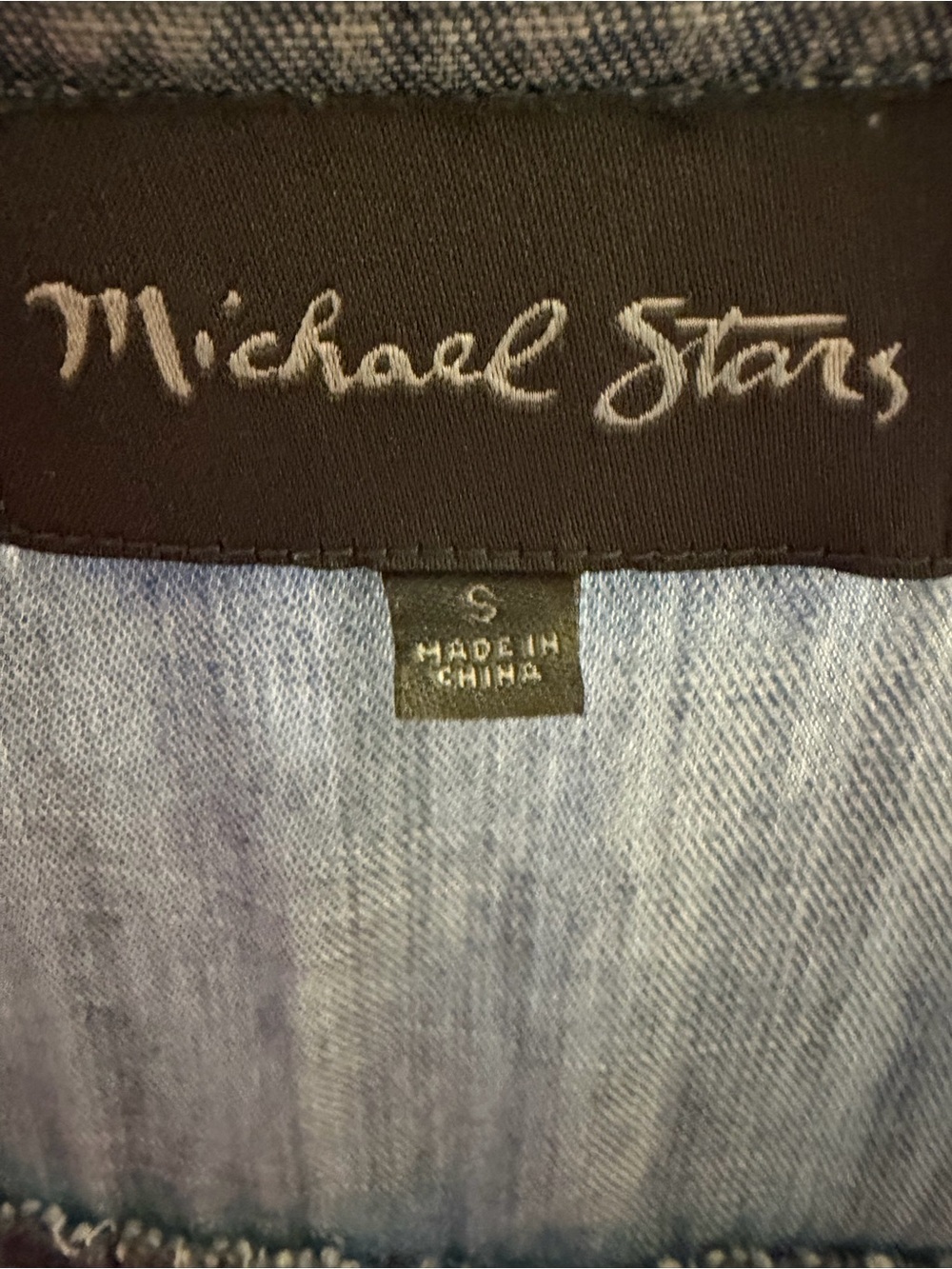 Michael Stars Chambray Button-Front Tie-Waist Mini Dress - Blue - Picture 6 of 6